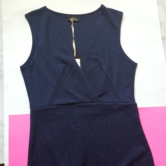 Navy Shimmer Dress - Picture 4 of 7